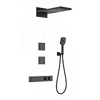 Душевая система Wonzon & Woghand WW-D4538-A-MB с термостатом, черный матовый