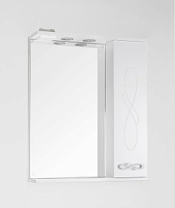 Шкаф-зеркало Style Line Венеция 65x83 с подсветкой, белый глянцевый