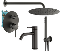 Душевой комплект Plumberia Selection Ixo KITXO18GR53 для ванны, графит матовый