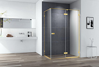 Душевой уголок Cezares Bellagio BELLAGIO-A-1-100-C-BORO прозрачный/брашированное золото