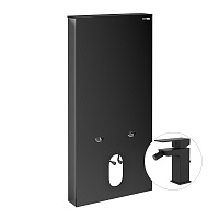 Система инсталляции WasserKRAFT Naab 86BDT.050.BL.SQ2006 для биде, со смесителем, черный