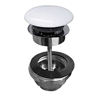 Донный клапан Scarabeo 10010CCR для раковины, White/Chrome