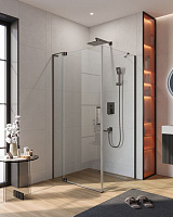 Душевой уголок Cezares Slider SLIDER-AH-1-90-100/110-C-GM 100x90 прозрачное, оружейная сталь