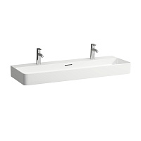 Раковина Laufen Val 8.1028.9.400.107.1 120 с 2 отверстиями для смесителей, с переливом, белый LCC