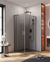 Душевой уголок Cezares Slider SLIDER-AH-1-90-80/90-GRIGIO-GM 80x90 тонированное, оружейная сталь