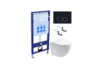 Комплект 4в1 с инсталляцией Aquatek Европа SET AQUATEK ЕВРОПА-020 4в1 белый/черный матовый