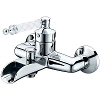 Смеситель Boheme Vogue 223-MR-W для ванны с душем, хром/белый Murano