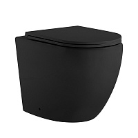 Унитаз приставной ABBER Bequem AC1111TMB безободковый, черный матовый