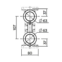 Скрытая монтажная часть QuadroDesign Source IN047AS смесителя для душа, brushed stainless steel