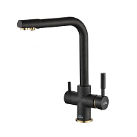 Смеситель Zorg Steel Hammer SH 552 BLACK BR для кухонной мойки, черный/бронза