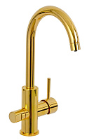 Смеситель Remer X Style N792DWDO для кухонной мойки, золото глянцевое
