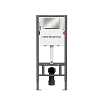 Инсталляция Ceramicanova Balance/Square CN121002CH с кнопкой смыва, хром