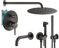 Душевой комплект Plumberia Selection Ixo KITZXO19GR60 для ванны, графит матовый