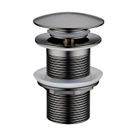 Донный клапан Boheme 612-SGM для раковины, оружейная сталь глянцевая