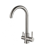 Смеситель Zorg Steel Hammer SH 713 INOX для кухонной мойки, сталь