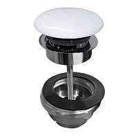 Донный клапан Scarabeo 10010CCRWHITE для раковины, White/Chrome