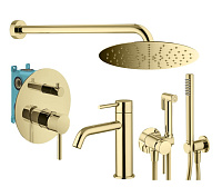 Душевой комплект Plumberia Selection Ixo KITZXO18OR53 для ванны, золото 24 карат