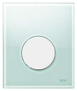 Кнопка смыва Tece Loop Urinal 9242651 зеленое стекло, кнопка белая