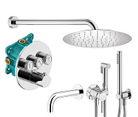 Душевой комплект Plumberia Selection PS Box KITZPSB03CR60 для ванны, c термостатическим смесителем, 