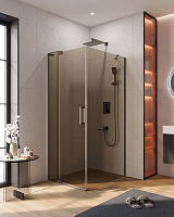 Душевой уголок Cezares Slider SLIDER-AH-1-90-80/90-BR-GM 80x90 тонированное, оружейная сталь
